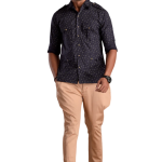 Blueberry Hunting Style Cotton Printed Shirt | Premium Men's Sportswear | Classic Outdoor Design | Comfortable Cotton Fabric | Size 36-44